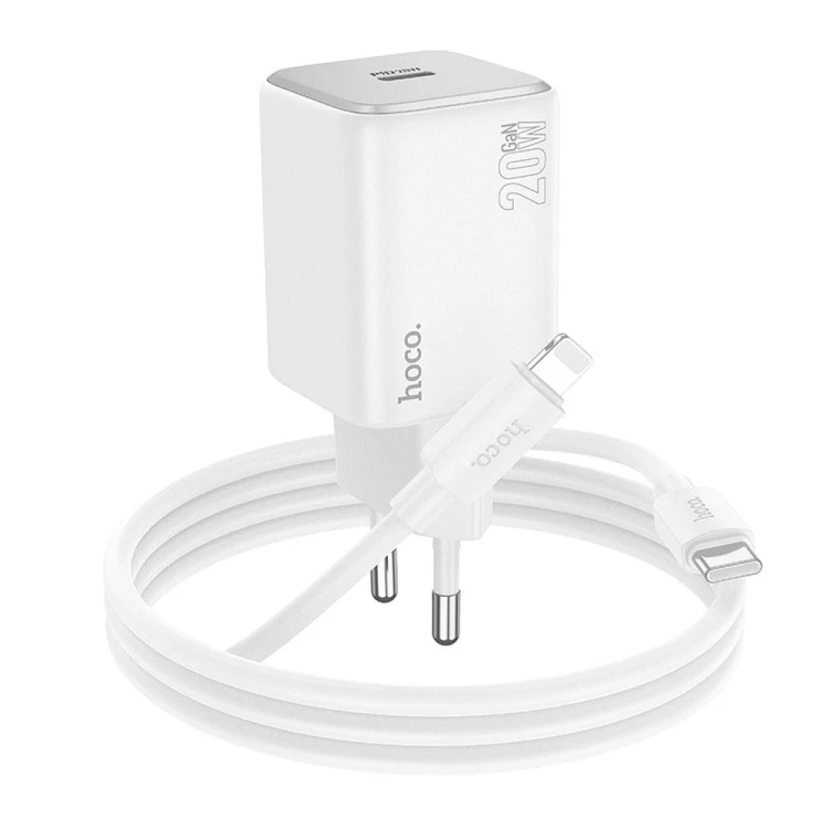 Ładowarka Sieciowa Hoco N40 USB-C PD 20W + Kabel Lightning iPhone