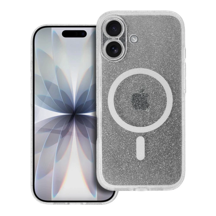 Brokatowe etui Clear Mag Cover (STR / Camera Protection) do iPhone 17 – MagSafe – Transparent Glitter