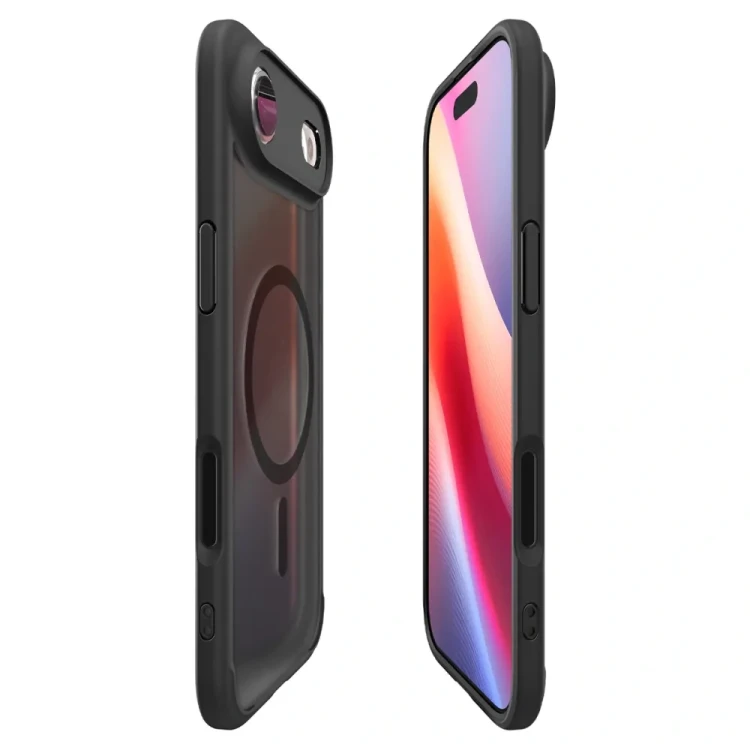 Półprzezroczyste matowe etui Spigen Ultra Hybrid Mag do iPhone 17 Air – MagSafe – Frost Black