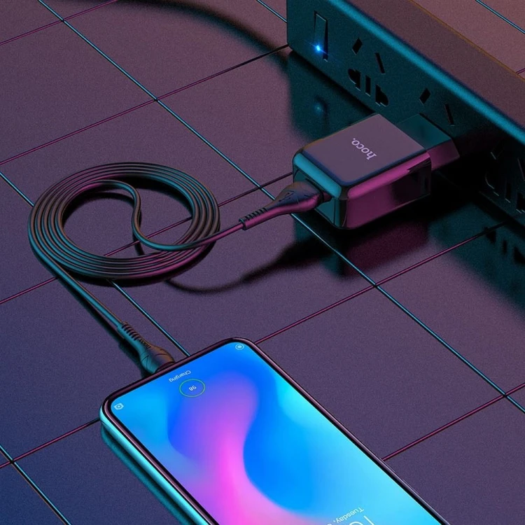 Ładowarka sieciowa do telefonu Hoco USB A 2A 10W + kabel USB A do USB C N2 czarna