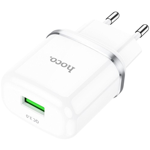 Szybka ładowarka sieciowa Hoco N3 USB Quick Charge 3.0 18W 3A – biała