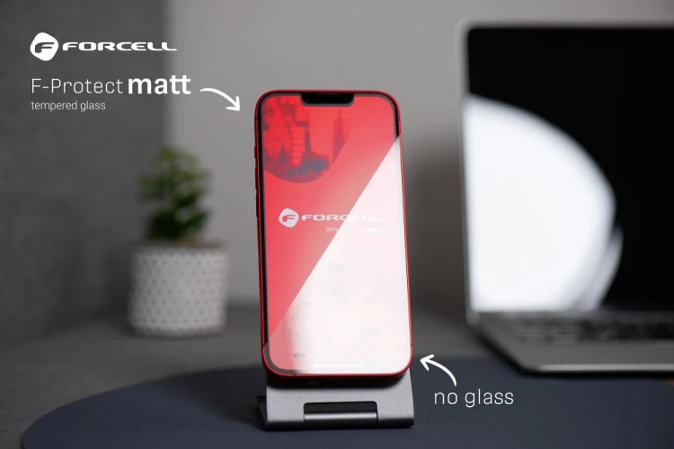 Matowe szkło hartowane dla graczy Forcell Matt Glass z czarną ramką do iPhone 14 Pro Max