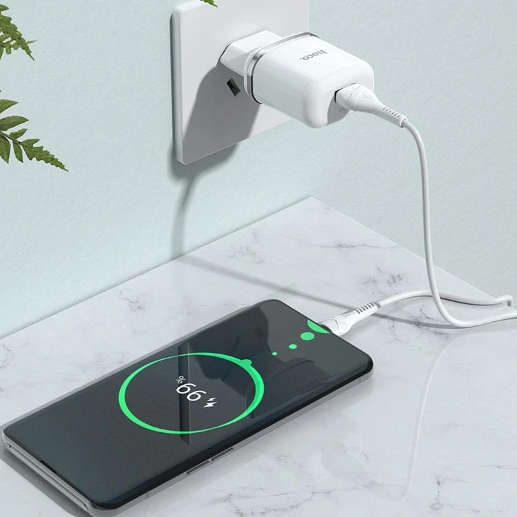 Szybka ładowarka sieciowa Hoco N3 USB Quick Charge 3.0 18W 3A – biała