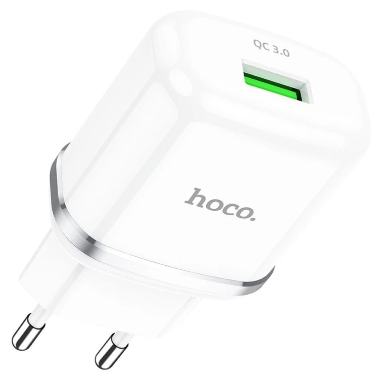 Szybka ładowarka sieciowa Hoco N3 USB Quick Charge 3.0 18W 3A – biała