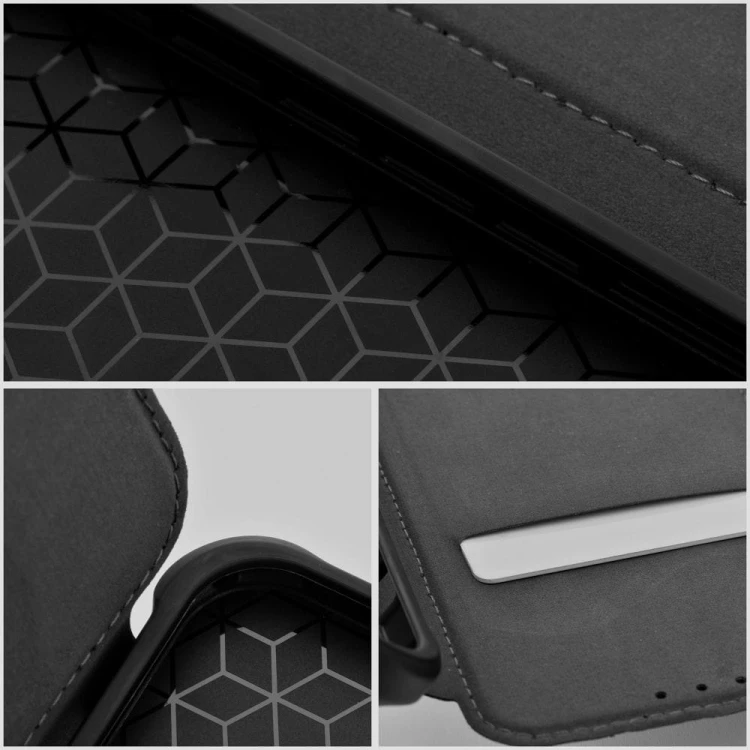 Etui z klapką do iPhone 11 Razor Book Karbonowe Czarne
