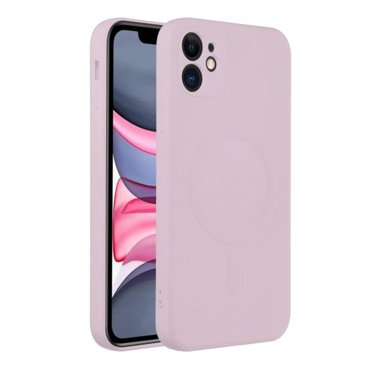 Etui do iPhone 11 Silicone Mag Cover MagSafe Różowe Silikonowe