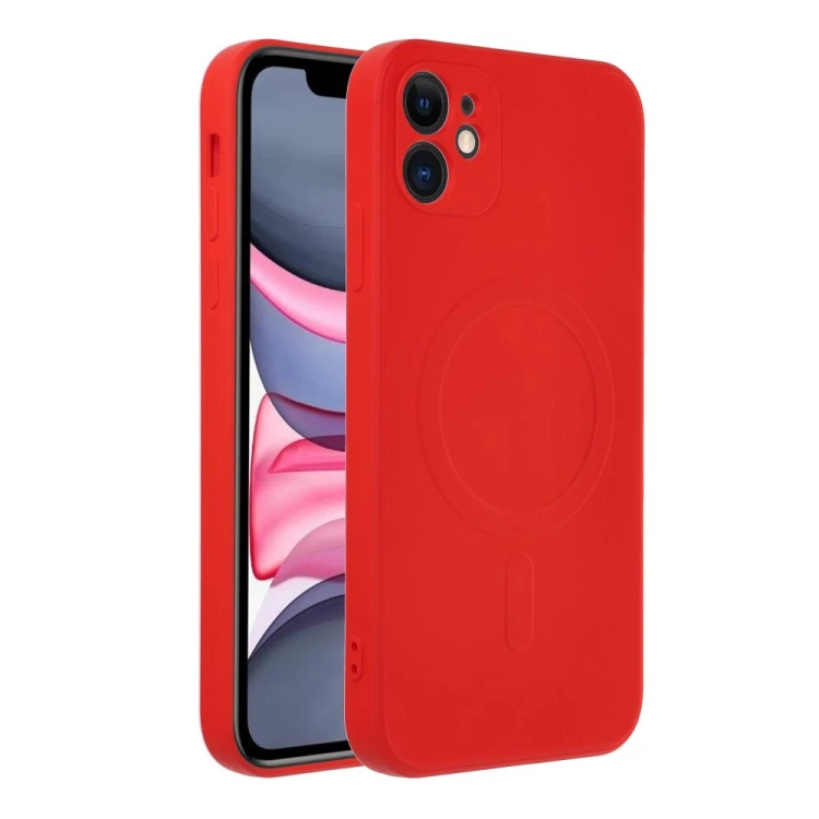 Etui do iPhone 11 Silicone Mag Cover MagSafe Czerwone Silikonowe