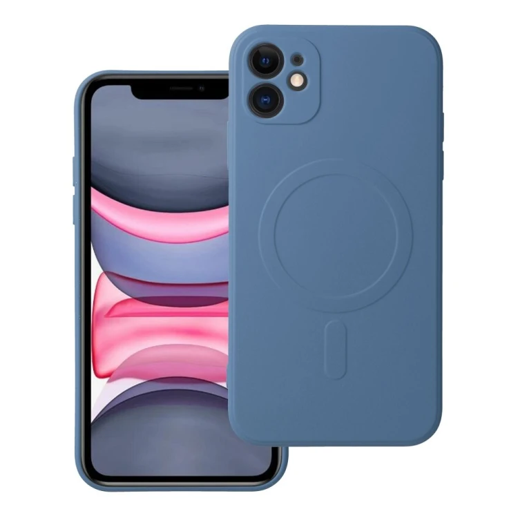 Etui do iPhone 11 Silicone Mag Cover MagSafe Niebieskie Silikonowe