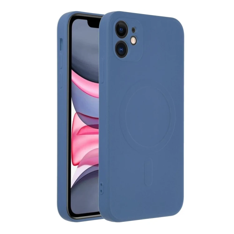 Etui do iPhone 11 Silicone Mag Cover MagSafe Niebieskie Silikonowe