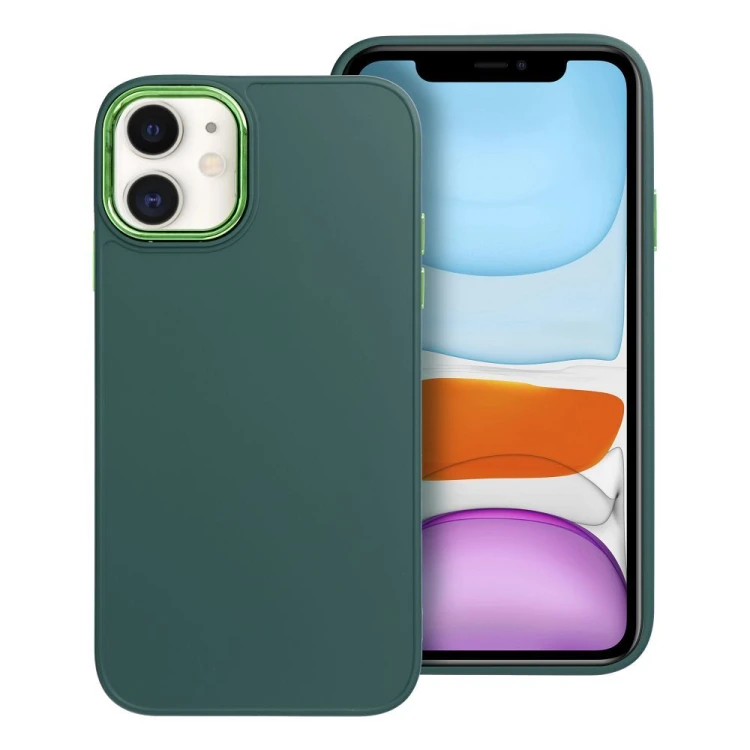 Etui do iPhone 11 Frame Zielone Matowe z Ramką PC