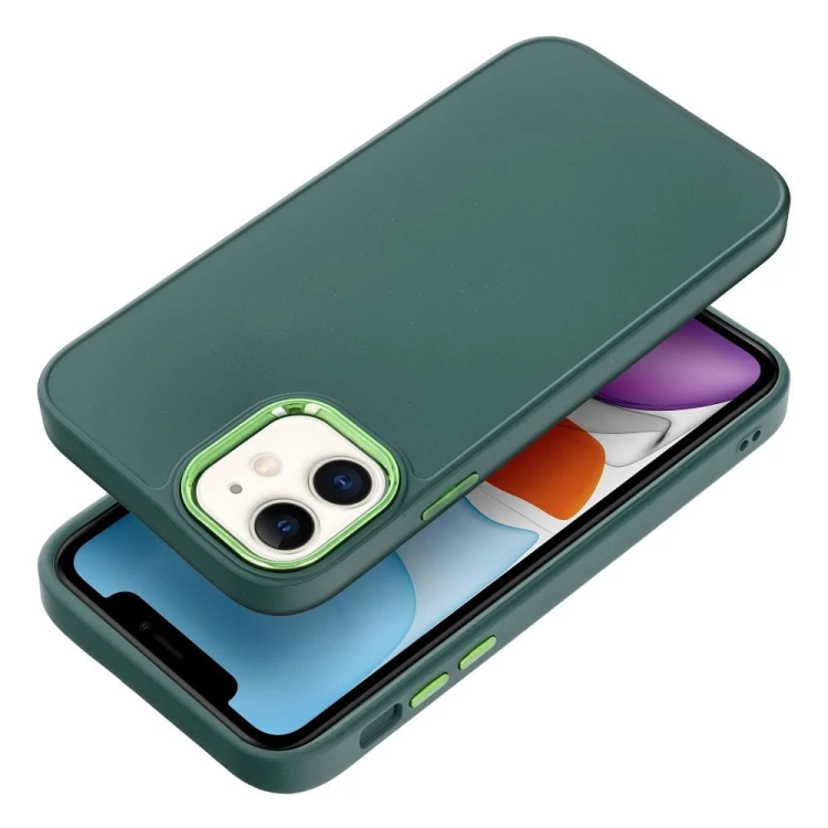 Etui do iPhone 11 Frame Zielone Matowe z Ramką PC