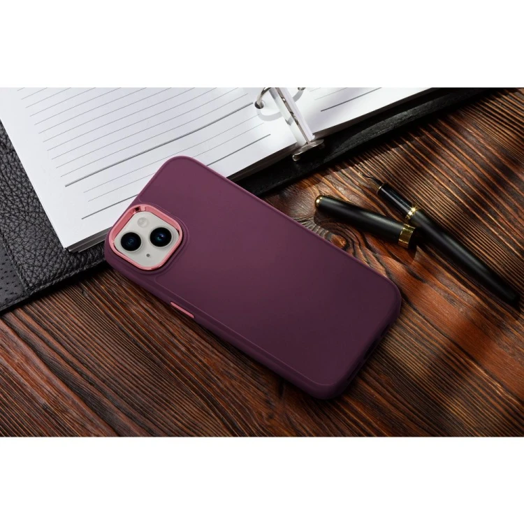 Etui do iPhone 11 Frame Fioletowe Matowe z Ramką PC