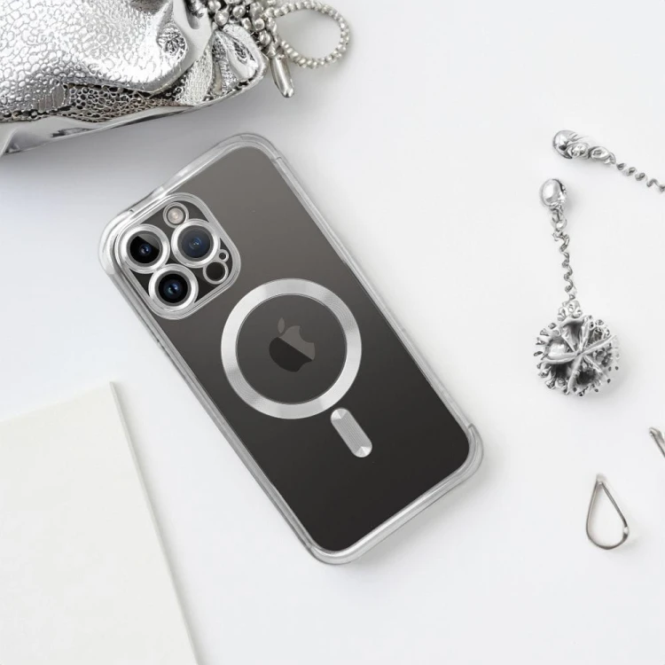 Etui do iPhone 11 Electro Mag Cover MagSafe Srebrne Transparentne