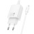 Szybka ładowarka sieciowa Hoco N63 30W (USB-C PD + USB-A QC 3.0) + kabel USB-C do Lightning 1m – biała
