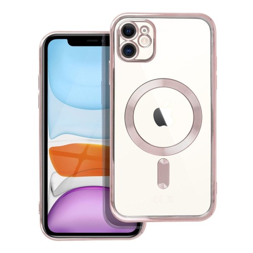 Etui do iPhone 11 Electro Mag Cover MagSafe Złoty Róż Transparentne