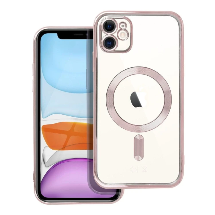 Etui do iPhone 11 Electro Mag Cover MagSafe Złoty Róż Transparentne