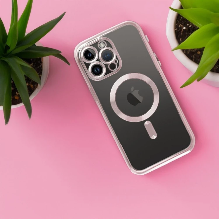 Etui do iPhone 11 Electro Mag Cover MagSafe Złoty Róż Transparentne