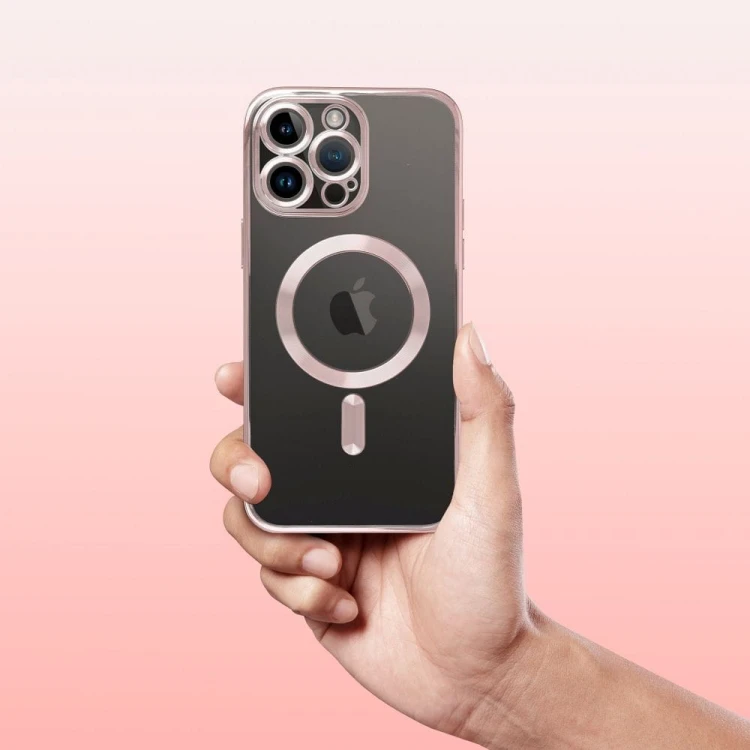 Etui do iPhone 11 Electro Mag Cover MagSafe Złoty Róż Transparentne