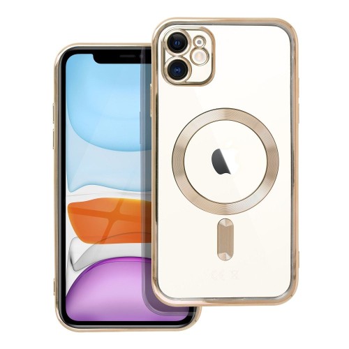 Etui do iPhone 11 Electro Mag Cover MagSafe Złote Transparentne