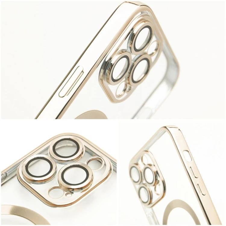 Etui do iPhone 11 Electro Mag Cover MagSafe Złote Transparentne