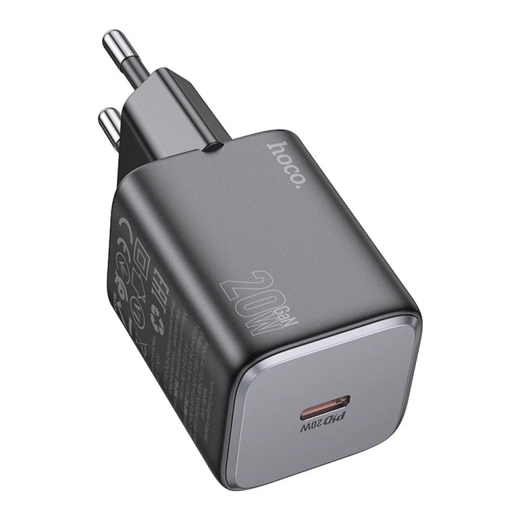 Kompaktowa ładowarka sieciowa Hoco N40 USB-C Power Delivery 20W – czarna