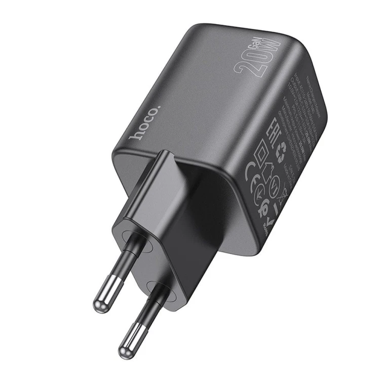 Kompaktowa ładowarka sieciowa Hoco N40 USB-C Power Delivery 20W – czarna