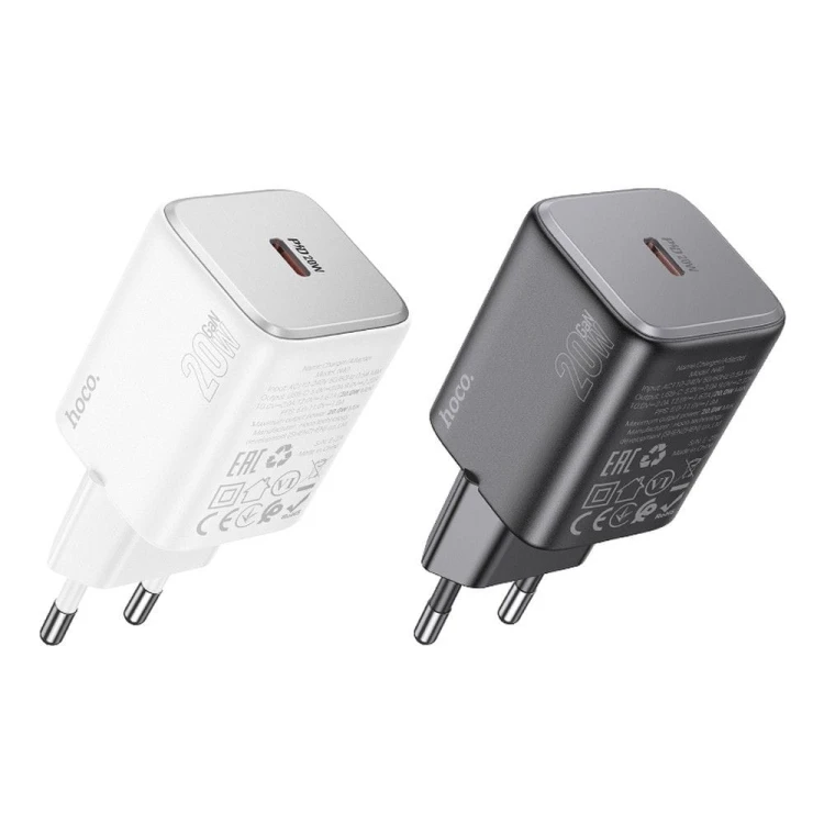 Kompaktowa ładowarka sieciowa Hoco N40 USB-C Power Delivery 20W – czarna