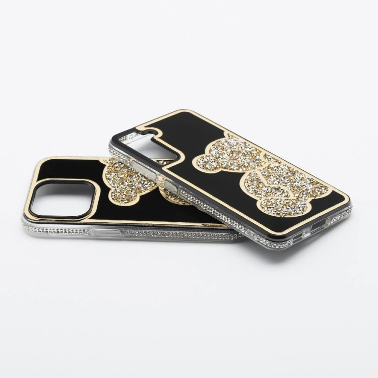 Etui do iPhone 11 Teddy Bear Brokatowe Złote z Misiem