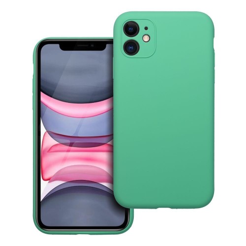 Etui do iPhone 11 Silicone 2mm Silikonowe Miętowe z Mikrofibrą