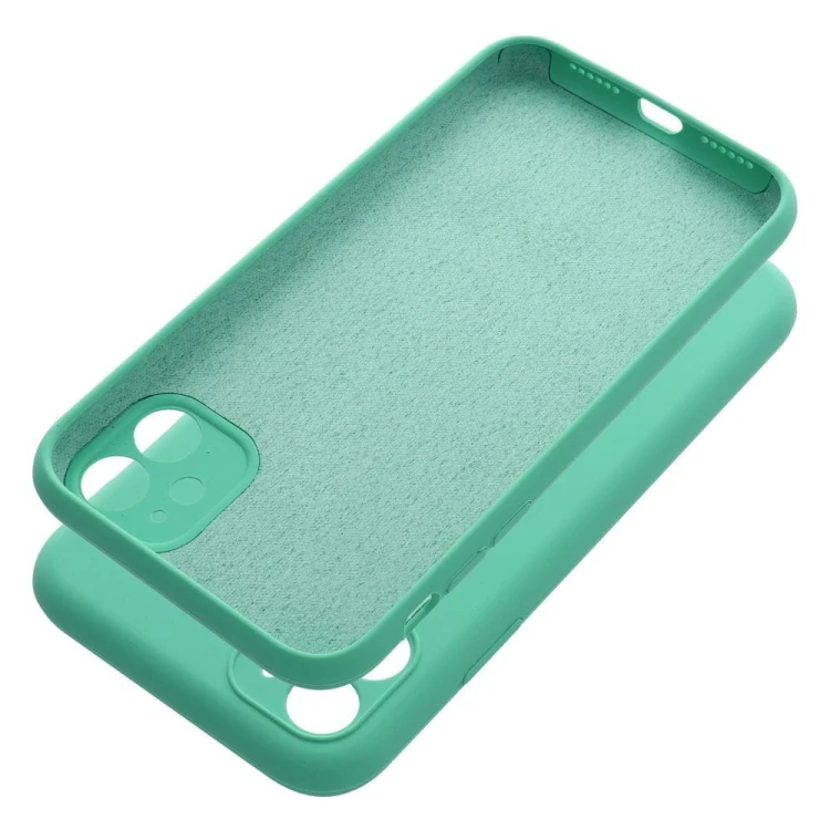 Etui do iPhone 11 Silicone 2mm Silikonowe Miętowe z Mikrofibrą
