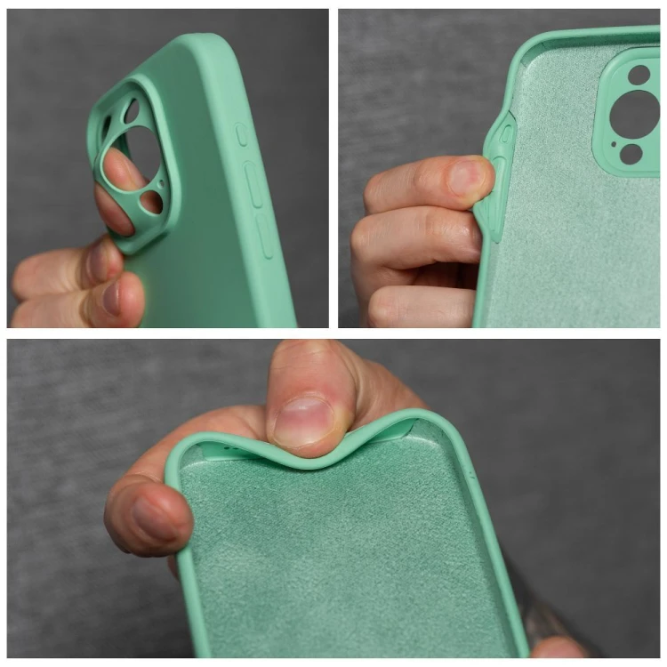 Etui do iPhone 11 Silicone 2mm Silikonowe Miętowe z Mikrofibrą
