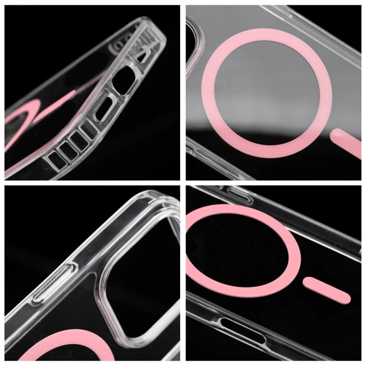 Etui do iPhone 11 Drop Glue Colorful Ring MagSafe Różowe