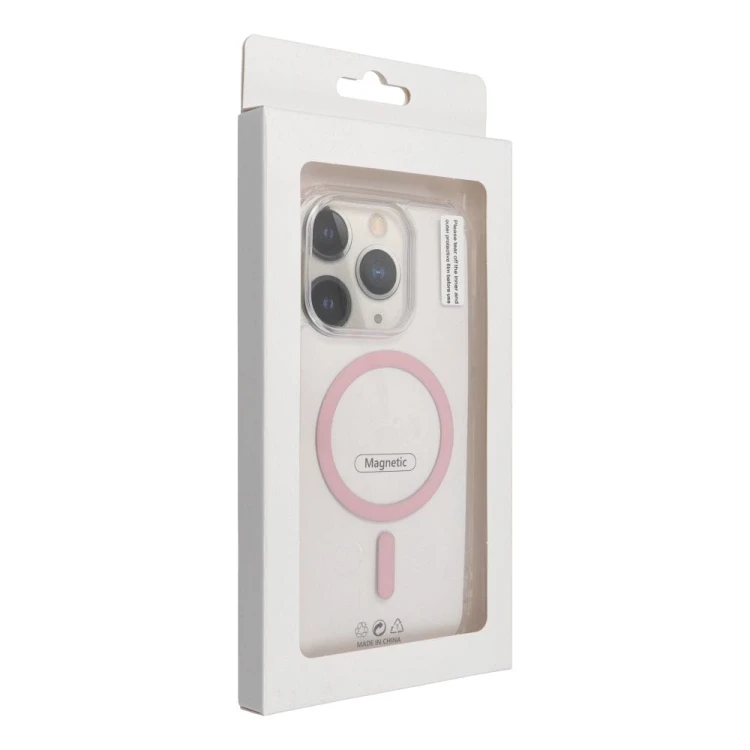 Etui do iPhone 11 Drop Glue Colorful Ring MagSafe Różowe