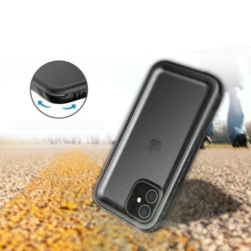 Etui Wodoodporne do iPhone 11 Shellbox DOT IP68 Czarne 360