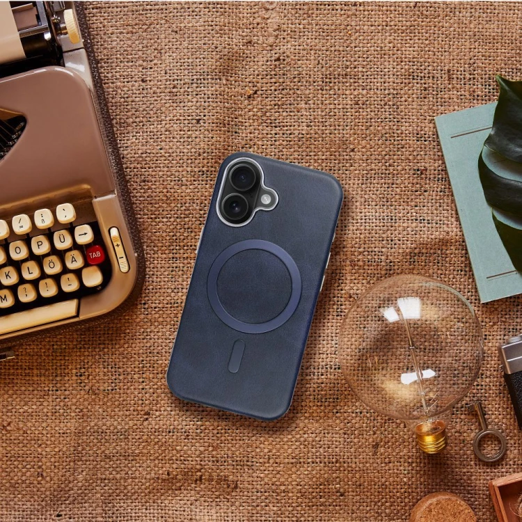Etui do iPhone 11 Gentleman Mag Cover MagSafe Granatowe Skóra