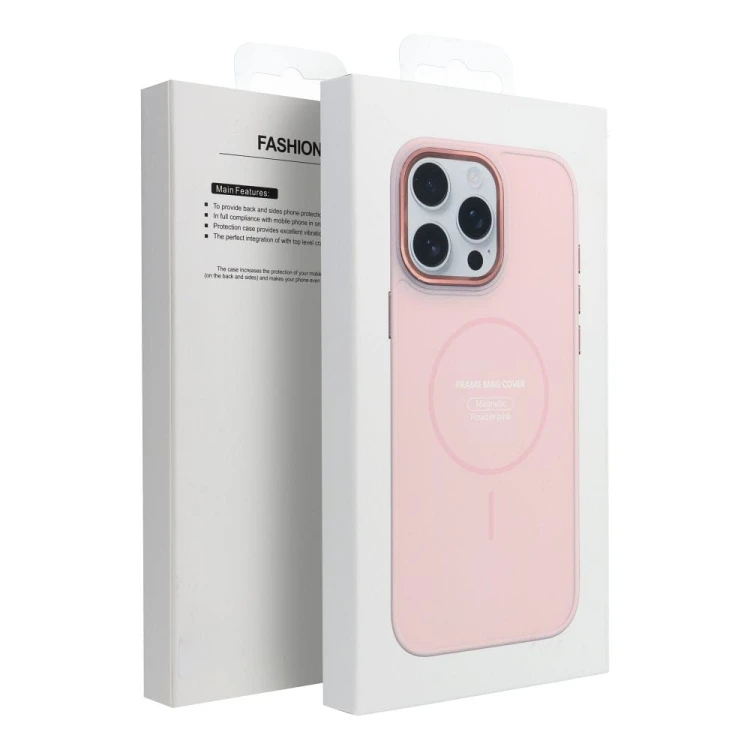 Etui do iPhone 11 Frame Mag Cover MagSafe Pudrowy Róż Matowe