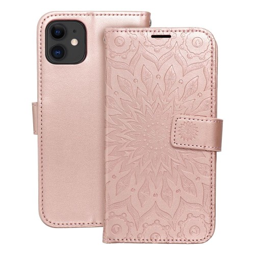 Etui z klapką do iPhone 11 Mezzo Book Mandala Złoto-Różowe