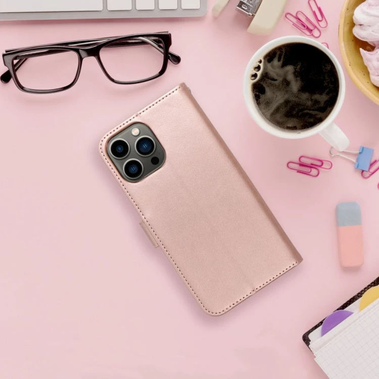 Etui z klapką do iPhone 11 Mezzo Book Mandala Złoto-Różowe