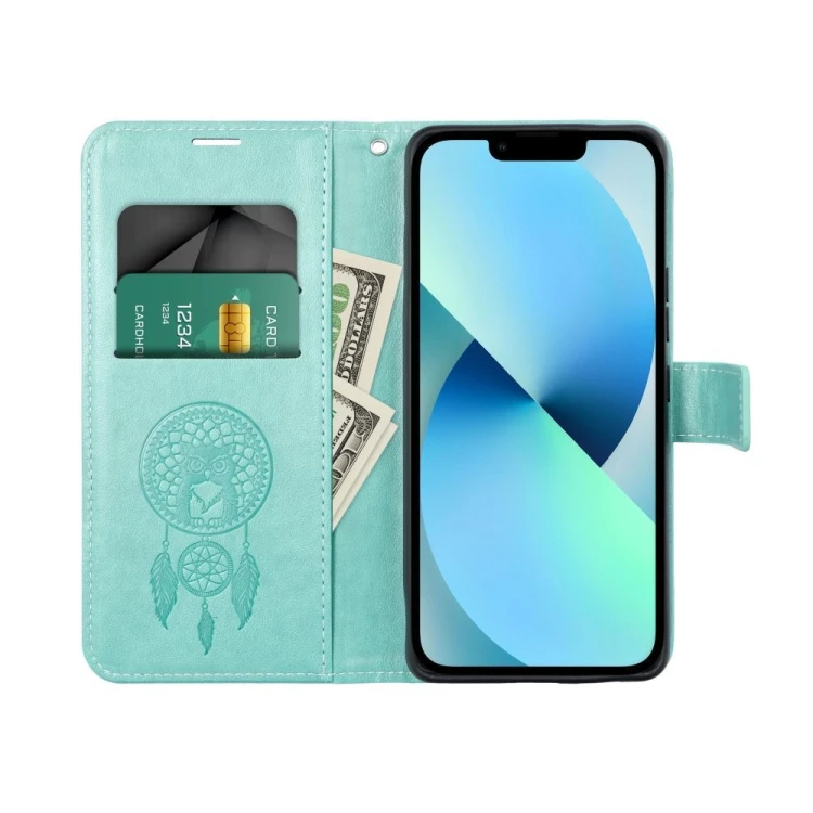 Etui z klapką do iPhone 11 Mezzo Book Łapacz Snów Zielone