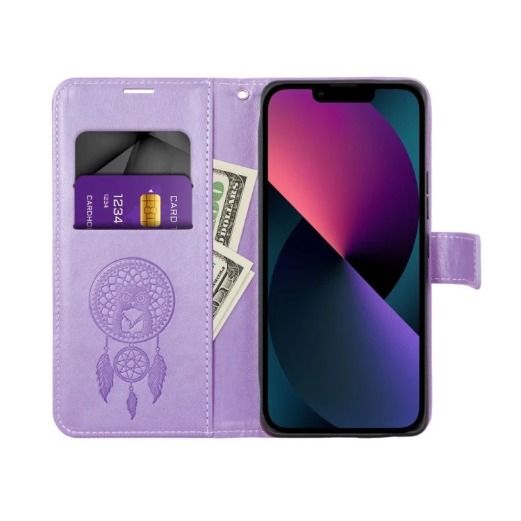Etui z klapką do iPhone 11 Mezzo Book Łapacz Snów Fioletowe