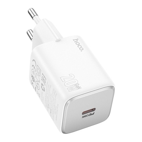 Kompaktowa ładowarka sieciowa Hoco N40 USB-C Power Delivery 20W – biała