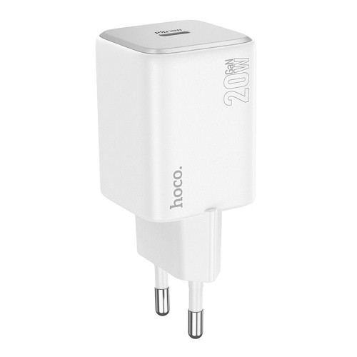 Kompaktowa ładowarka sieciowa Hoco N40 USB-C Power Delivery 20W – biała