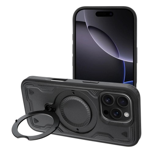 Etui do iPhone 11 / XR Frost Armor Pancerne z Podstawką Czarne