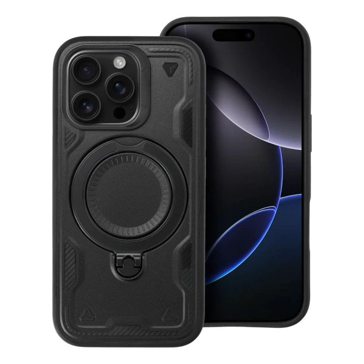 Etui do iPhone 11 / XR Frost Armor Pancerne z Podstawką Czarne