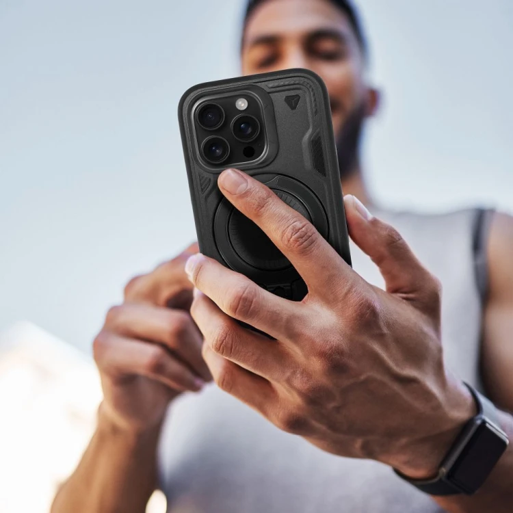 Etui do iPhone 11 / XR Frost Armor Pancerne z Podstawką Czarne