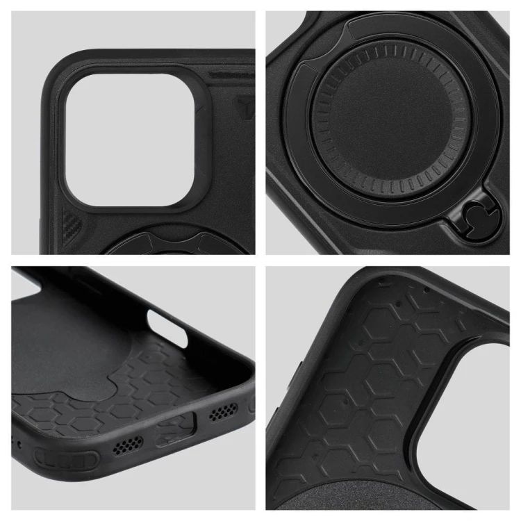 Etui do iPhone 11 / XR Frost Armor Pancerne z Podstawką Czarne