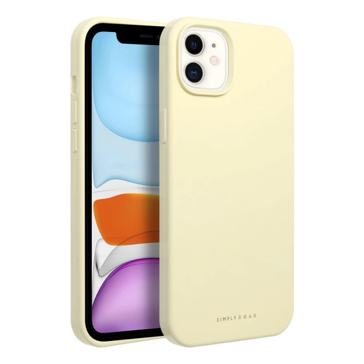 Etui do iPhone 11 ROAR CLOUD SKIN Silikonowe Jasnożółte Matowe