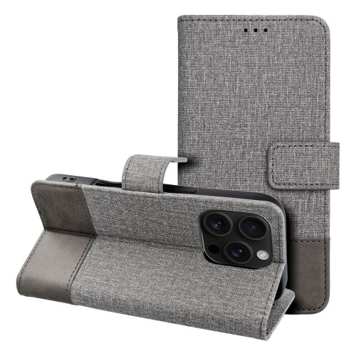Etui z klapką do iPhone 11 Gomma Book Szare TPU Magnes