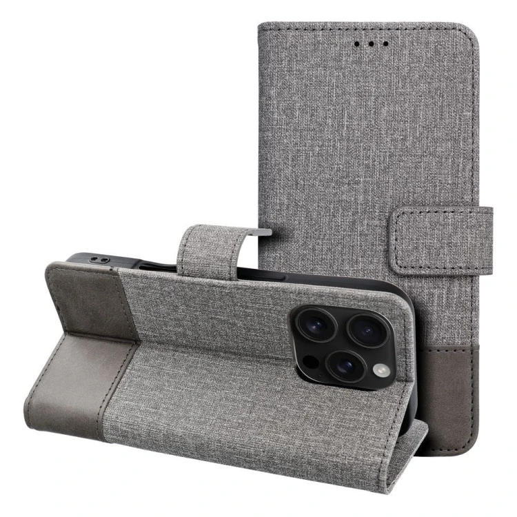 Etui z klapką do iPhone 11 Gomma Book Szare TPU Magnes