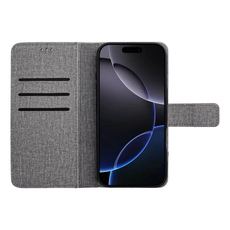 Etui z klapką do iPhone 11 Gomma Book Szare TPU Magnes